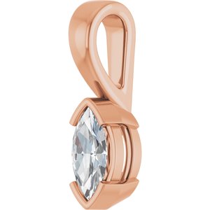 14K Rose Gold 8x4 mm Marquise Charm/Pendant Mounting – image 3