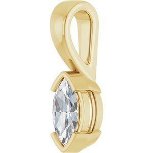 10K Yellow Gold 8x4 mm Marquise Charm/Pendant Mounting – image 3