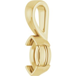 10K Yellow Gold 8x4 mm Marquise Charm/Pendant Mounting – image 4