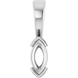 Continuum Sterling Silver 8x4 mm Marquise Charm/Pendant Mounting – image 2