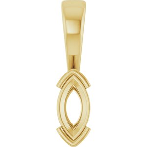 10K Yellow Gold 8x4 mm Marquise Charm/Pendant Mounting – image 2