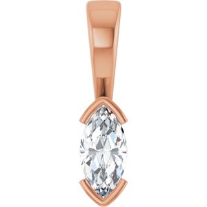 14K Rose Gold 8x4 mm Marquise Charm/Pendant Mounting