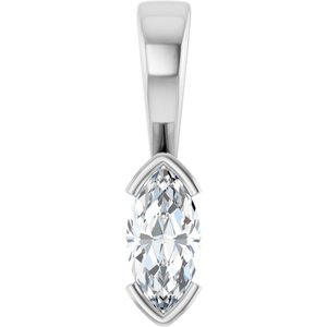 Sterling Silver 8x4 mm Marquise Charm/Pendant Mounting