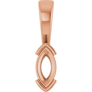 14K Rose Gold 8x4 mm Marquise Charm/Pendant Mounting – image 2