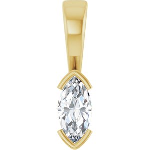 10K Yellow Gold 8x4 mm Marquise Charm/Pendant Mounting