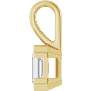 14K Yellow Gold 6.5x4.5 mm Emerald Charm/Pendant Mounting – image 5