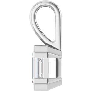 10K White Gold 6.5x4.5 mm Emerald Charm/Pendant Mounting – image 5