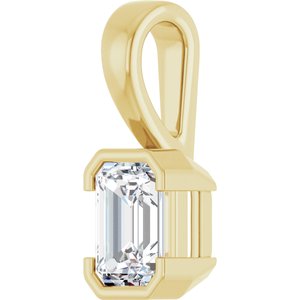 14K Yellow Gold 6.5x4.5 mm Emerald Charm/Pendant Mounting – image 3