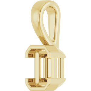 14K Yellow Gold 6.5x4.5 mm Emerald Charm/Pendant Mounting – image 4