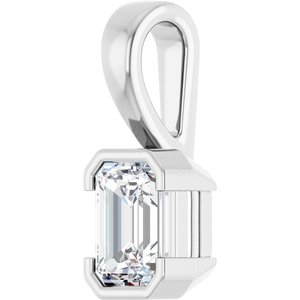 10K White Gold 6.5x4.5 mm Emerald Charm/Pendant Mounting – image 3