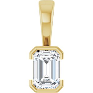 14K Yellow Gold 6.5x4.5 mm Emerald Charm/Pendant Mounting