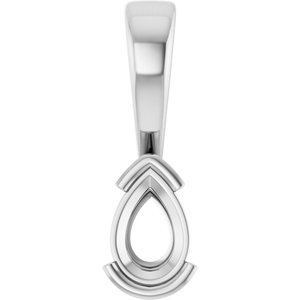 Platinum 6x4 mm Pear Charm/Pendant Mounting – image 2