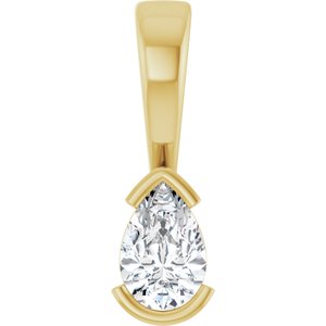 10K Yellow Gold 6x4 mm Pear Charm/Pendant Mounting