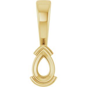 10K Yellow Gold 6x4 mm Pear Charm/Pendant Mounting – image 2