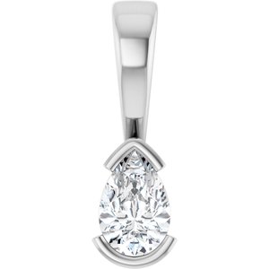 Platinum 6x4 mm Pear Charm/Pendant Mounting