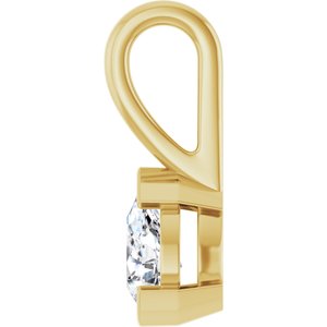 10K Yellow Gold 6x4 mm Pear Charm/Pendant Mounting – image 5