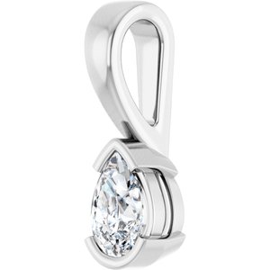 14K X1 White Gold 6x4 mm Pear Charm/Pendant Mounting – image 3