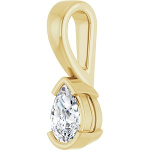 10K Yellow Gold 6x4 mm Pear Charm/Pendant Mounting – image 3