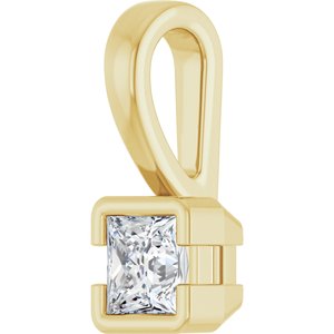 10K Yellow Gold 3.25x3.25 mm Square Charm/Pendant Mounting – image 3