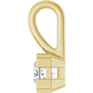 18K Yellow Gold 3.5x3.5 mm Square Charm/Pendant Mounting – image 5