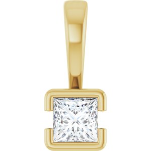 10K Yellow Gold 3.25x3.25 mm Square Charm/Pendant Mounting