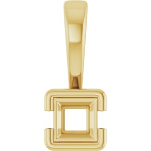 10K Yellow Gold 3.25x3.25 mm Square Charm/Pendant Mounting – image 2