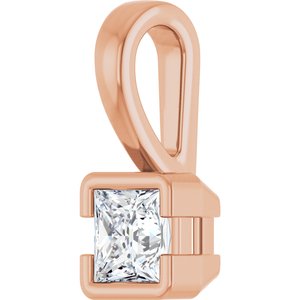 14K Rose Gold 3.5x3.5 mm Square Charm/Pendant Mounting – image 3