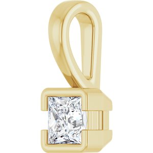 18K Yellow Gold 3.5x3.5 mm Square Charm/Pendant Mounting – image 3