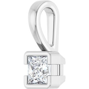 14K X1 White Gold 3.5x3.5 mm Square Charm/Pendant Mounting – image 3