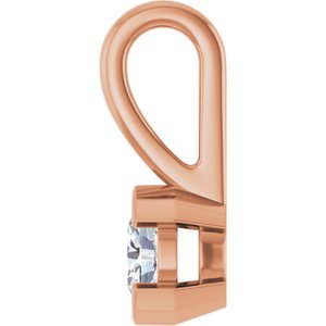 14K Rose Gold 4x3 mm Oval Charm/Pendant Mounting – image 5