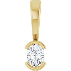 10K Yellow Gold 4x3 mm Oval Charm/Pendant Mounting