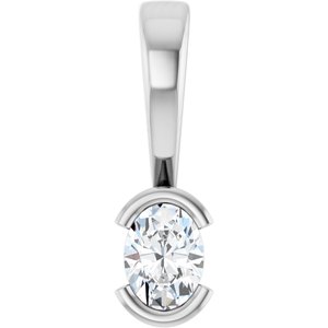 Continuum Sterling Silver 4x3 mm Oval Charm/Pendant Mounting