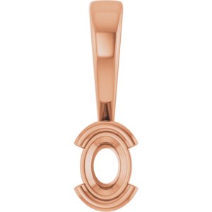 14K Rose Gold 4x3 mm Oval Charm/Pendant Mounting – image 2