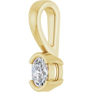 10K Yellow Gold 4x3 mm Oval Charm/Pendant Mounting – image 3