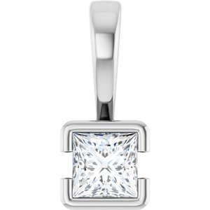 Sterling Silver 3.5x3.5 mm Square Charm/Pendant Mounting