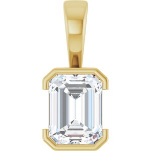 18K Yellow Gold 8.5x6.5 mm Emerald Charm/Pendant Mounting