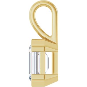 18K Yellow Gold 8.5x6.5 mm Emerald Charm/Pendant Mounting – image 5