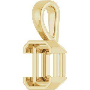 18K Yellow Gold 8.5x6.5 mm Emerald Charm/Pendant Mounting – image 4
