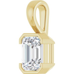 18K Yellow Gold 8.5x6.5 mm Emerald Charm/Pendant Mounting – image 3