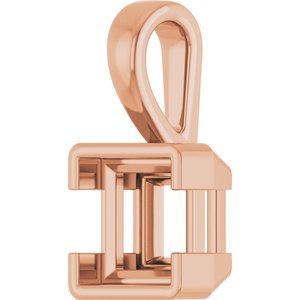 10K Rose Gold 7x7 mm Square Charm/Pendant Mounting – image 4