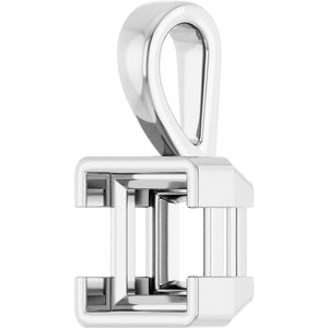 Platinum 7x7 mm Square Charm/Pendant Mounting – image 4