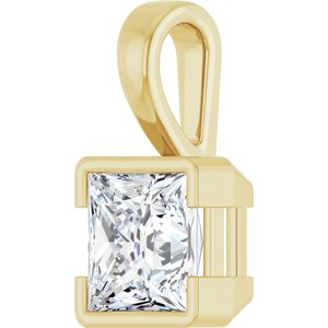 14K Yellow Gold 7x7 mm Square Charm/Pendant Mounting – image 3