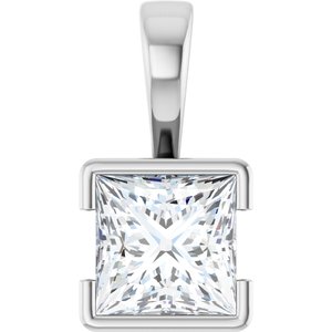 Continuum Sterling Silver 7x7 mm Square Charm/Pendant Mounting