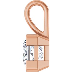 10K Rose Gold 7x7 mm Square Charm/Pendant Mounting – image 5