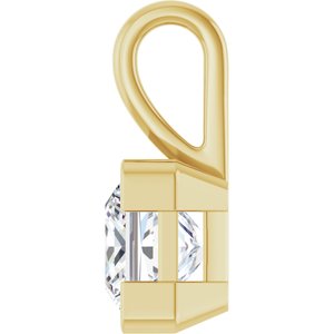 10K Yellow Gold 7x7 mm Square Charm/Pendant Mounting – image 5