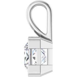 18K White Gold 7x7 mm Square Charm/Pendant Mounting – image 5