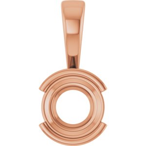 10K Rose Gold 7.4 mm Round Charm/Pendant Mounting – image 2