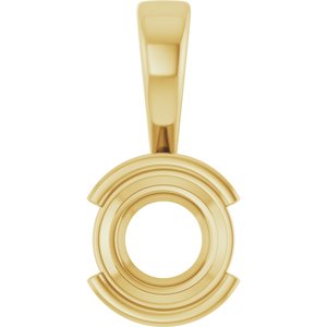 14K Yellow Gold 7.4 mm Round Charm/Pendant Mounting – image 2