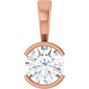 10K Rose Gold 7.4 mm Round Charm/Pendant Mounting
