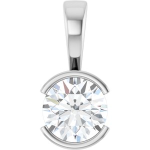 18K White Gold 7.4 mm Round Charm/Pendant Mounting
